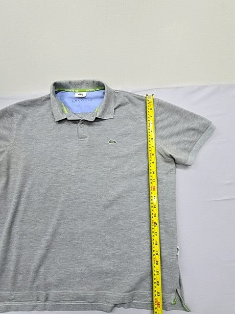 Lacoste Grey Men's Short Sleeve Polo Shirt Size 6 Cotton Pique France