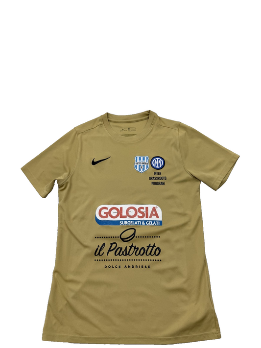 Nike Beige Dri-FIT Polyester Jersey Crewneck Short Sleeve Unisex