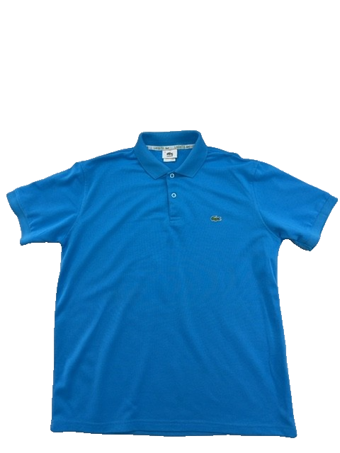 Lacoste Blue Cotton Polo Shirt L Short Sleeve France