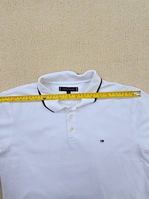 Tommy Hilfiger Men's White Pique Polo Shirt Short Sleeve M Regular Fit