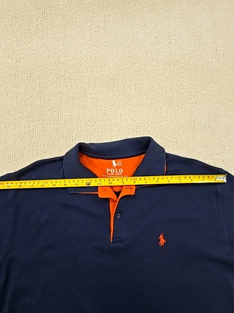 Polo Ralph Lauren Men's XL Navy Short Sleeve Cotton Button Polo Shirt
