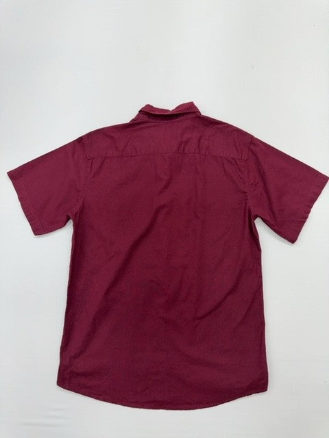 Ralph Lauren Boys Burgundy Solid Button-Down Shirt XL Cotton Regular Fit