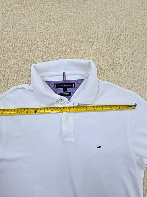 Tommy Hilfiger Men's White Slim Fit L Polo Short Sleeve Cotton Pique