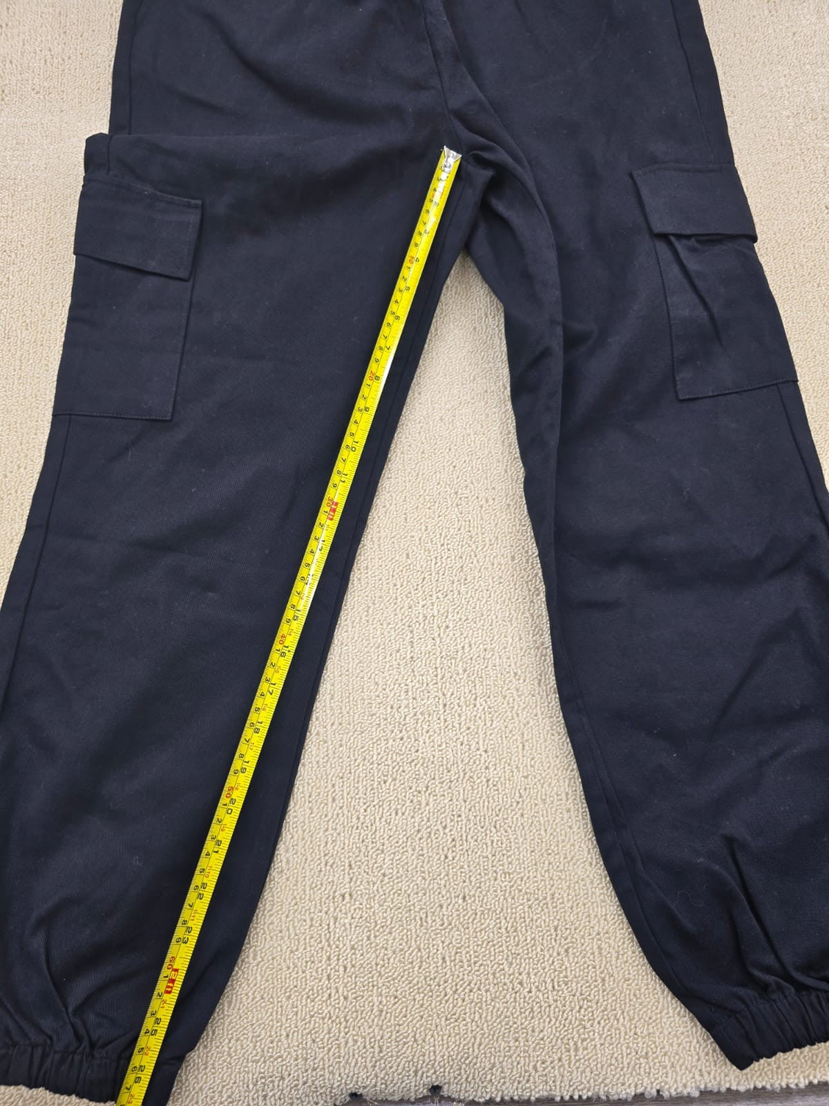 Ole by Koton Black Women's Wide Leg Cargo Pants Elastic Waist Pockets