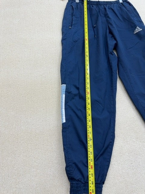 Adidas Men's Navy Track Pants Size M Tapered Three Stripes