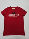 Hollister Men's Red T-Shirt – Size S, Brand Department Type Style, Graphic