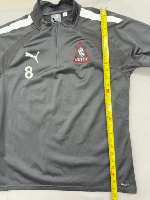 Puma Aztec Soccer Jersey #8 Black Zip Long Sleeve Men's C