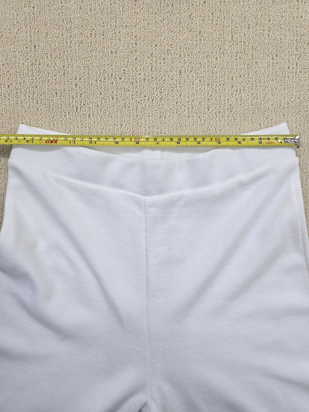 Koton Women's White Wide Leg High Rise Pants M Textured