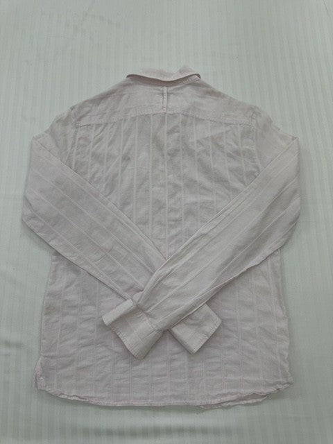 Vintage Lacoste Women's Pink Shirt – Size 38, Slim Fit, Striped – Ref 0C217