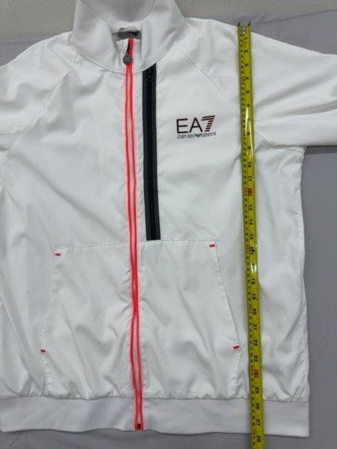 Ea7 Emporio Armani Men's White XL Activewear Zip Jacket
