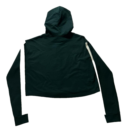 Vintage Style London 289 Phys. Ed. Green Cropped Hoodie Sweatshirt Women's