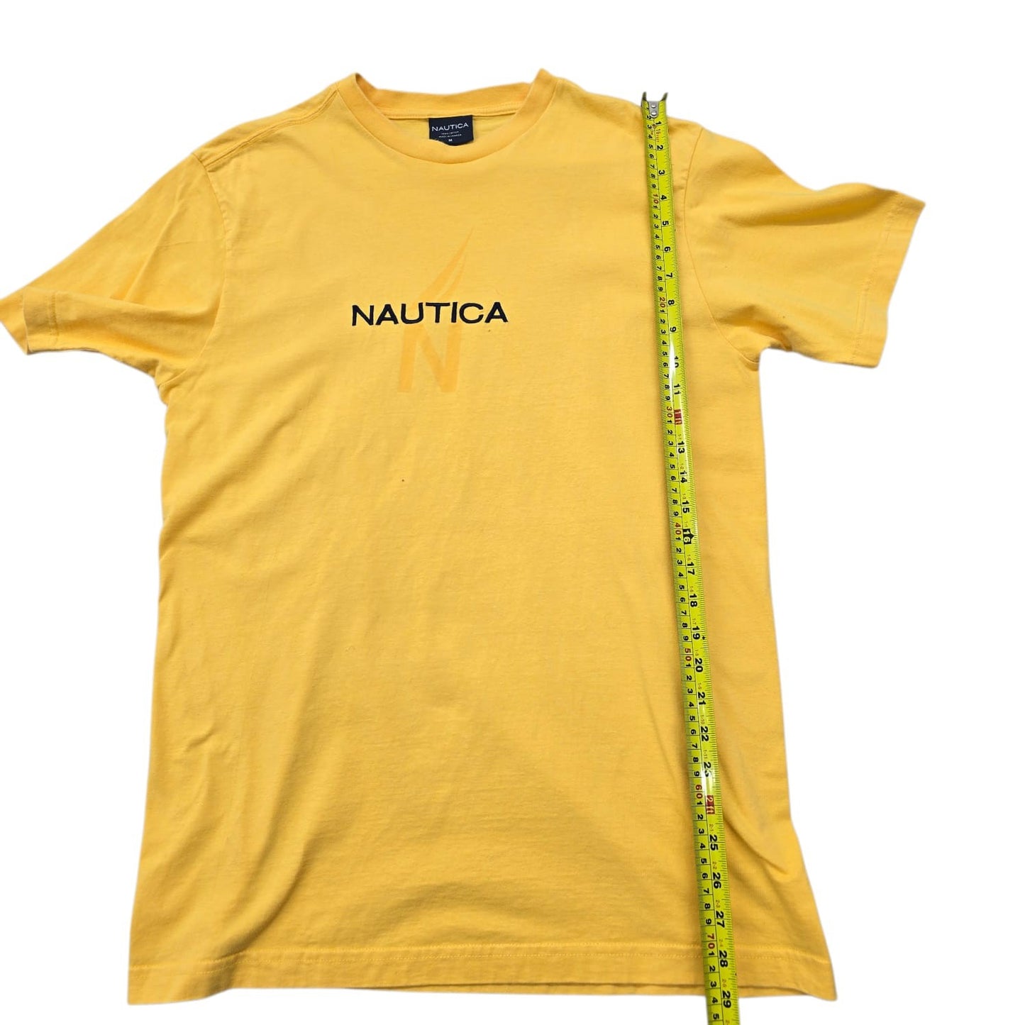 Nautica Men's Yellow Logo Crew Neck T-Shirt Size M