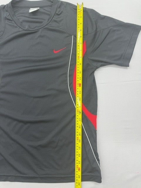 Nike Men's L Black/Red Swoosh Mesh Short Sleeve T-Shirt