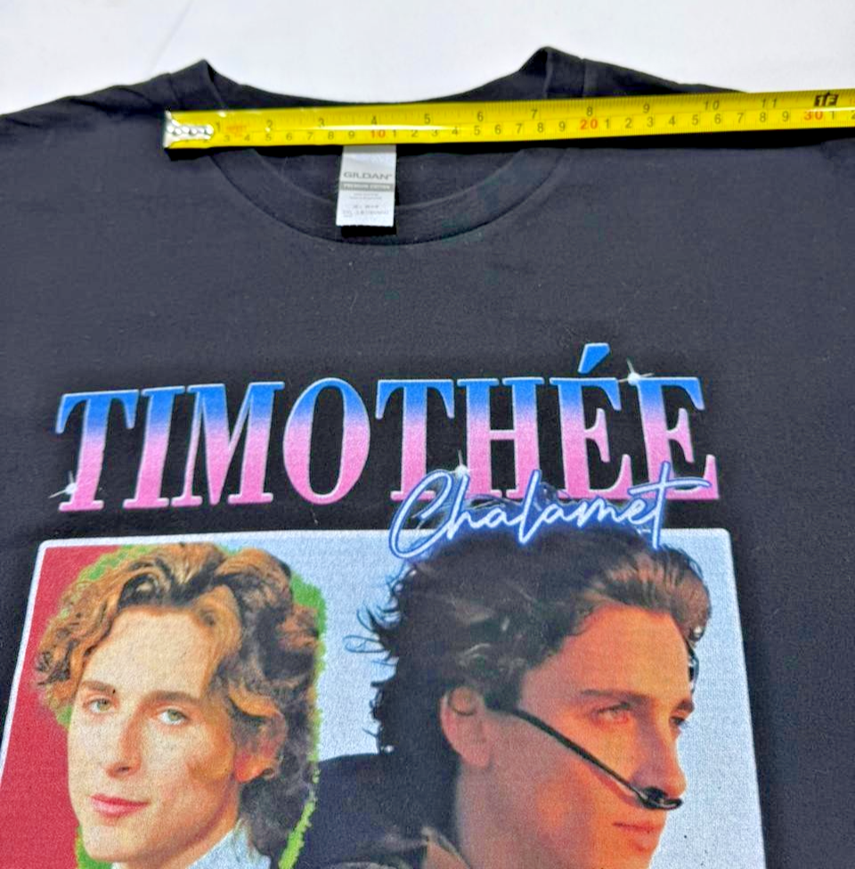 Timothee Chalamet Black Photo Collage T-Shirt Men's 2Xl