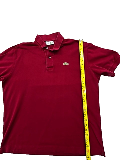 Lacoste Red Short Sleeve Polo Shirt Men's Regular Croc Logo Spain