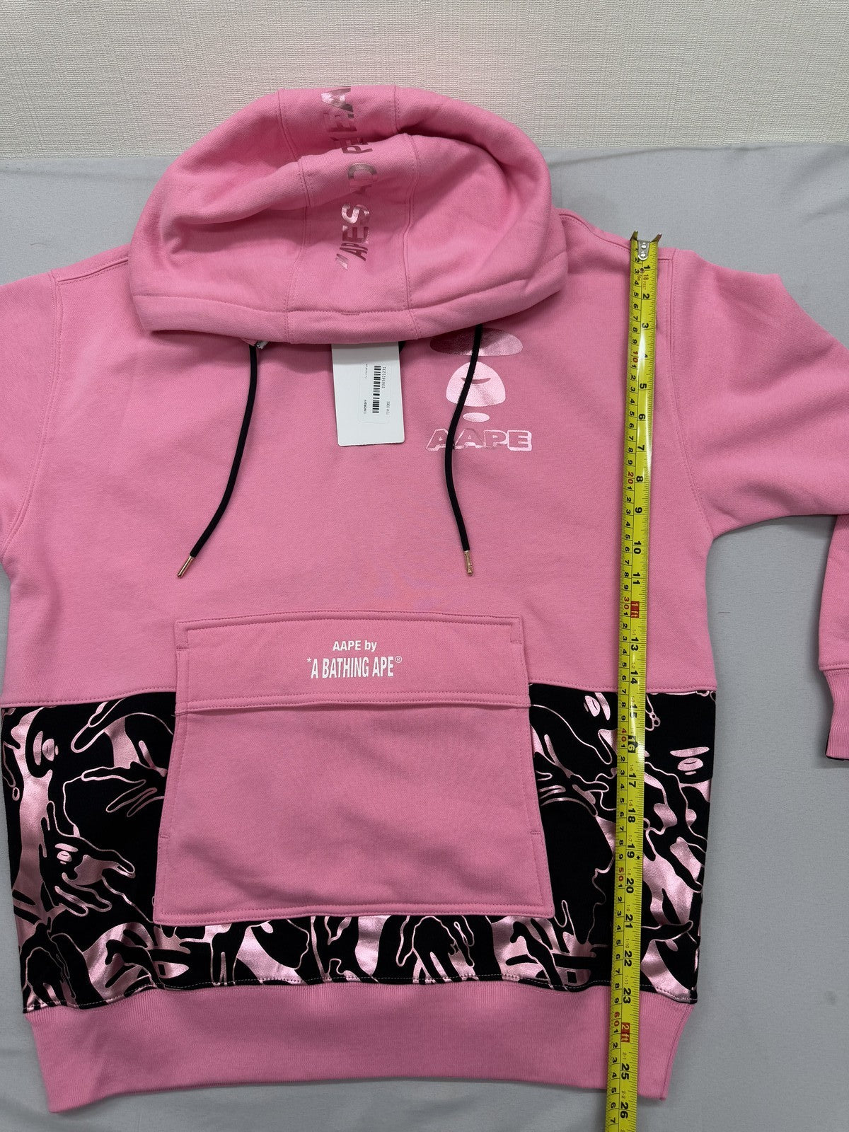 Aape Camo Pink Pullover Hoodie XXS Kangaroo Pocket Long Sleeve