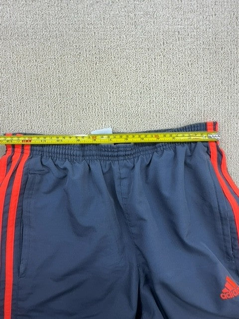 Adidas Navy Striped Track Pants Unisex Straight Leg Drawstring