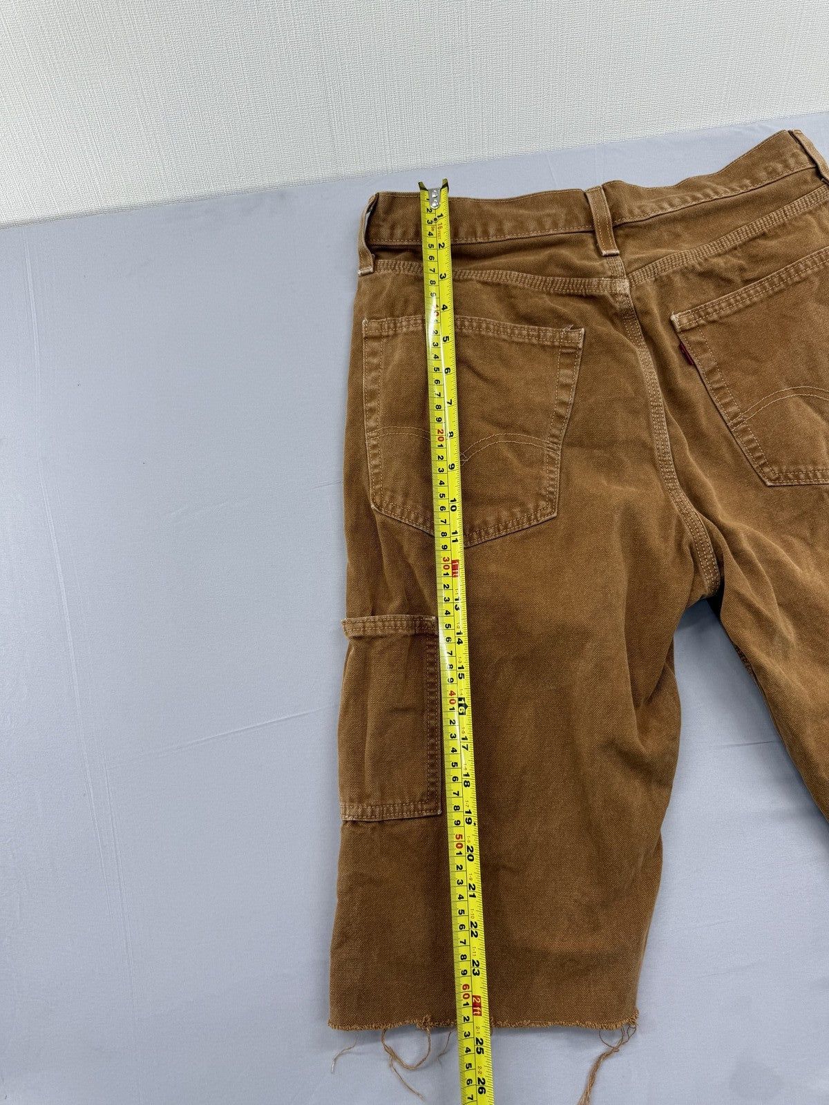 Levi's Men's W32 L32 Brown Carpenter Jeans Button Fly Loose Straight