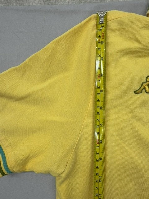 Kappa Vintage Yellow Polo Shirt M Cotton Short Sleeve