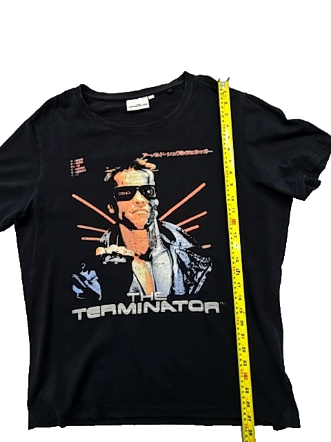 Men's XL Black Terminator T-Shirt 100% Cotton Short Sleeve Crewneck Screenprint