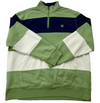 Chaps Men's Green Hoodie – Size XL, Striped, Full Zip