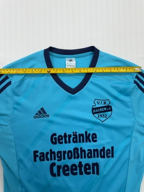 Adidas Men's Cyan Striped Soccer Jersey Size L Vintage