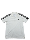 Adidas Men's White Polo Shirt – Size M, Striped, Short Sleeve – Ref 718C2