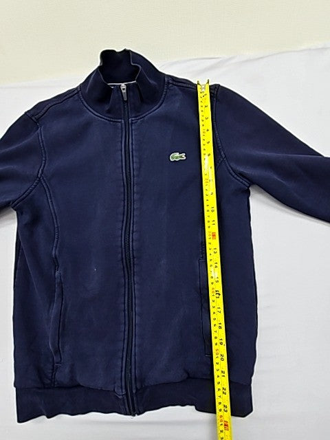 Lacoste Men's Navy Full Zip Hoodie Fleece S Crocodile Logo