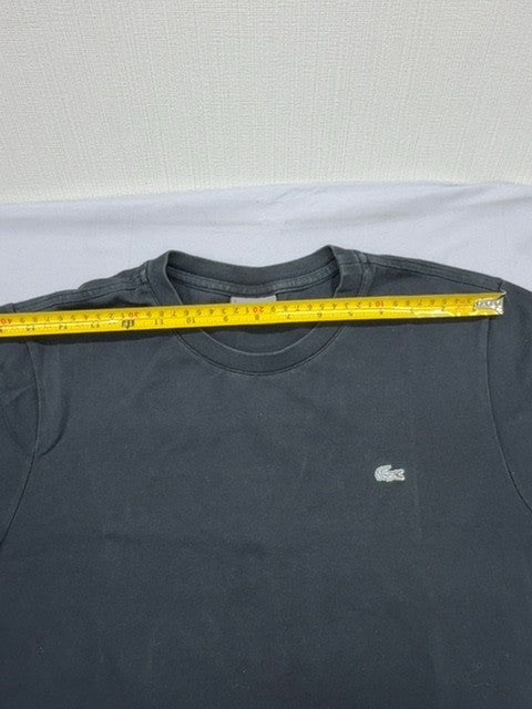 Lacoste Men's Grey Short Sleeve T-Shirt Embroidered Logo Crew Neck Regular