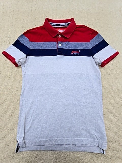 Superdry Men's Multi Striped Short Sleeve Polo Shirt M Medium