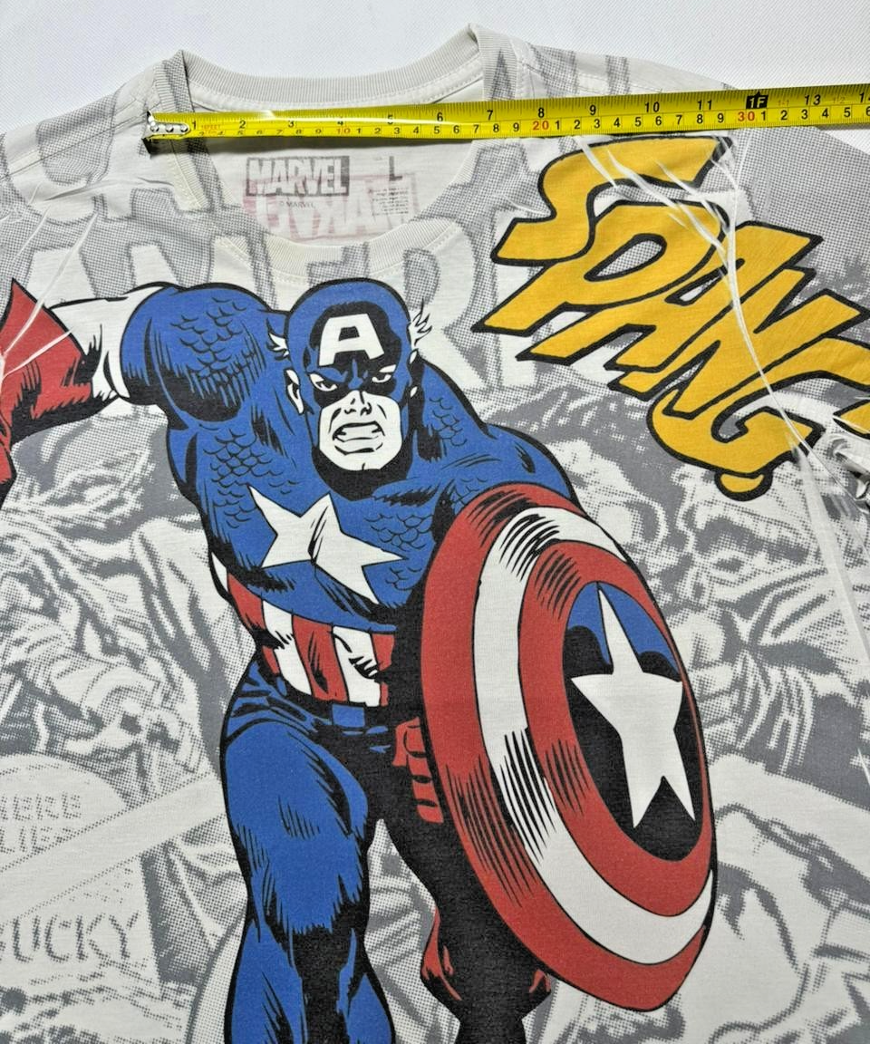 Marvel Captain America Rotella Shield Official Men's T-Shirt - Size L
