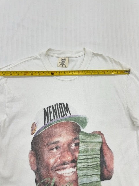 Neniom Men's White Oversized Graphic T-Shirt Size L