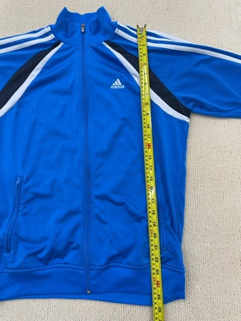 Adidas Men's Blue Striped Track Jacket Long Sleeve XL Polyester