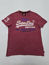 Superdry Men Burgundy Sports Graphic T-Shirt Size XL Regular Fit