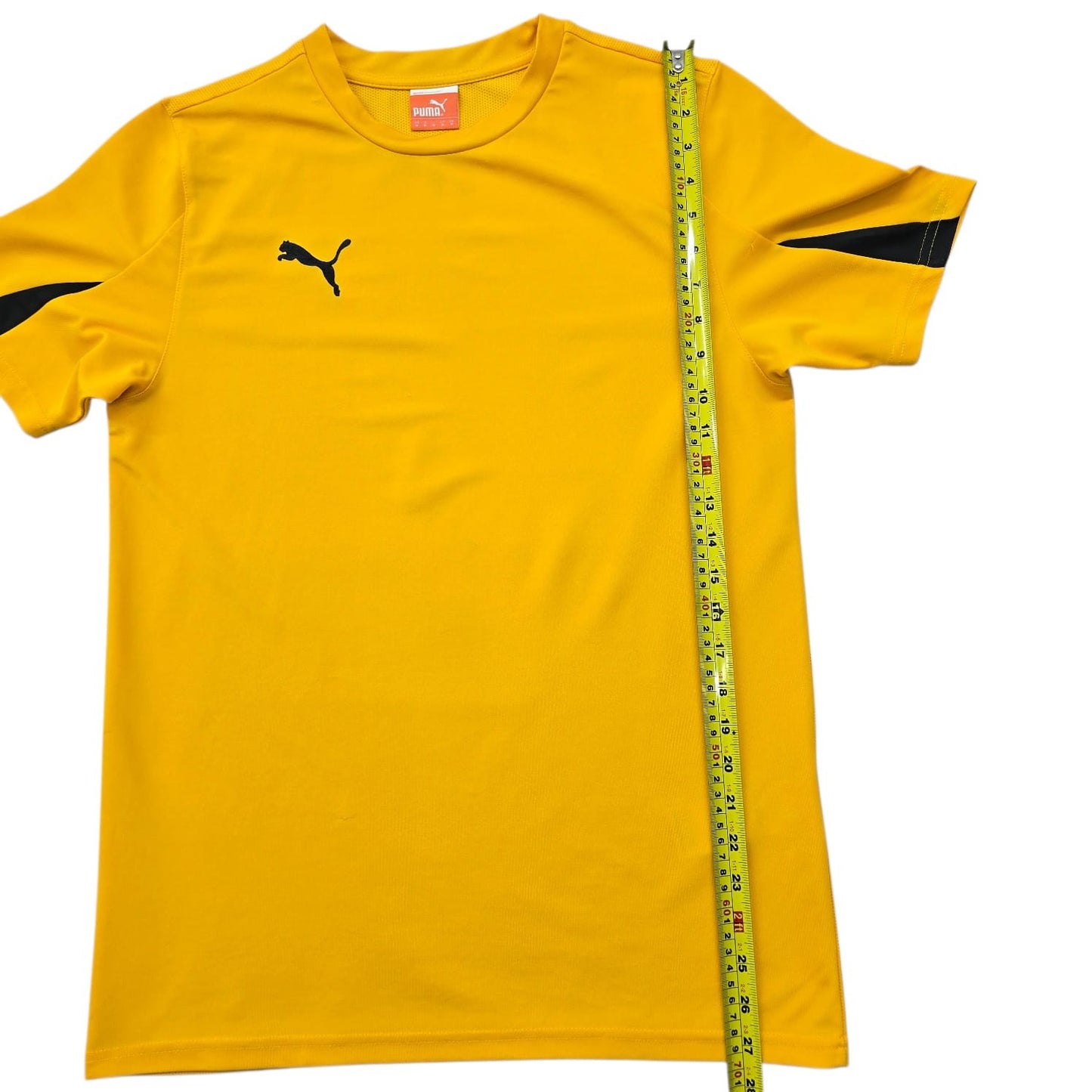Puma Men's Yellow Black Side Panel T-Shirt Size M