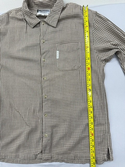 Columbia Brown Gingham Flannel Long Sleeve Button-Down Shirt Men's M