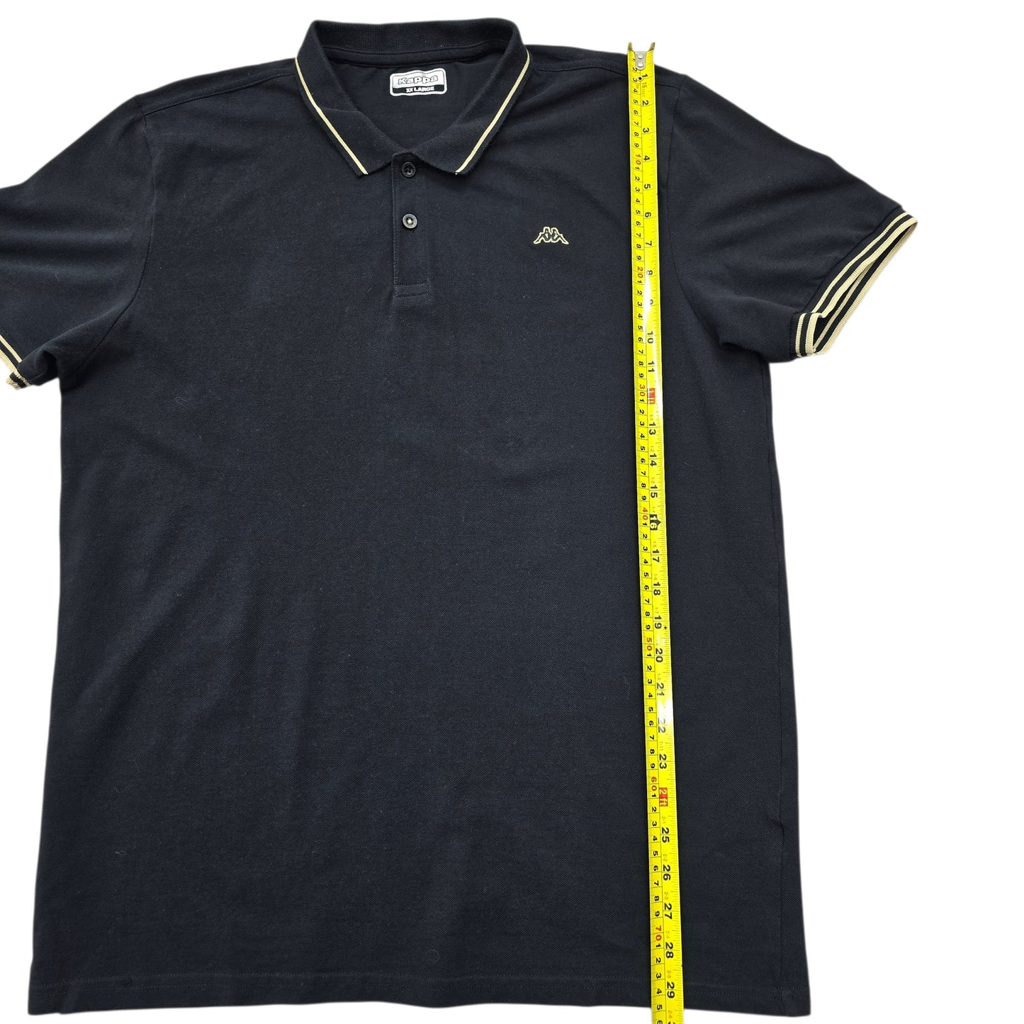 Kappa Men's Black Polo 2XL Cotton Short Sleeve Regular Fit
