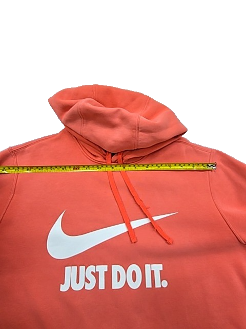 NIKE Men's Orange Just Do It Fleece Hoodie Size L