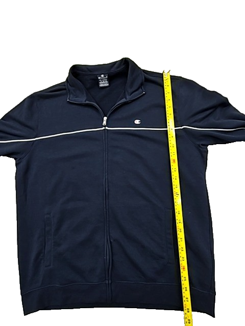 Champion Men's Full-Zip Hoodie Navy 2XL Jersey Cotton-Poly