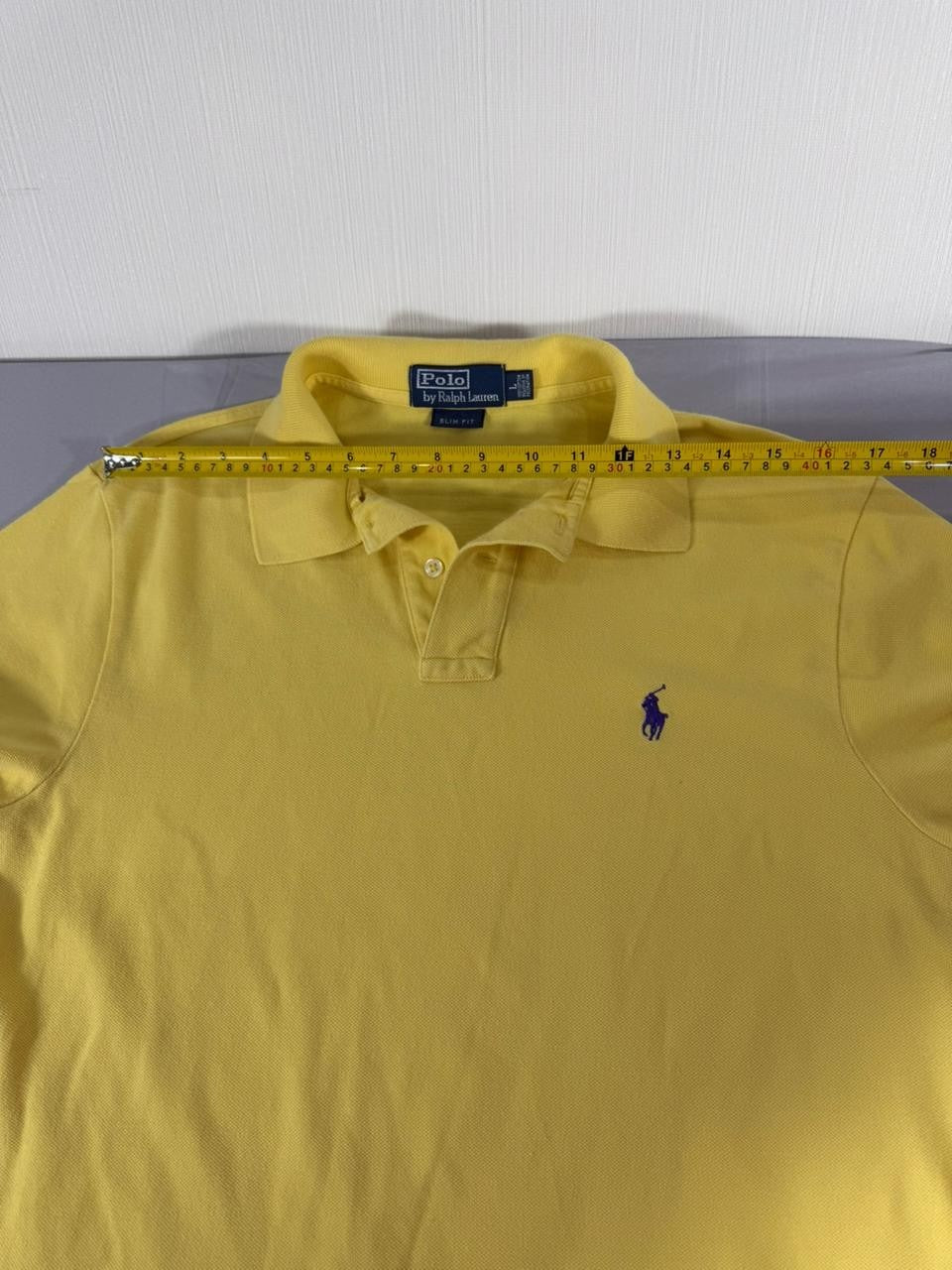 Polo Ralph Lauren Slim Fit Yellow Polo Shirt Men's Short Sleeve M