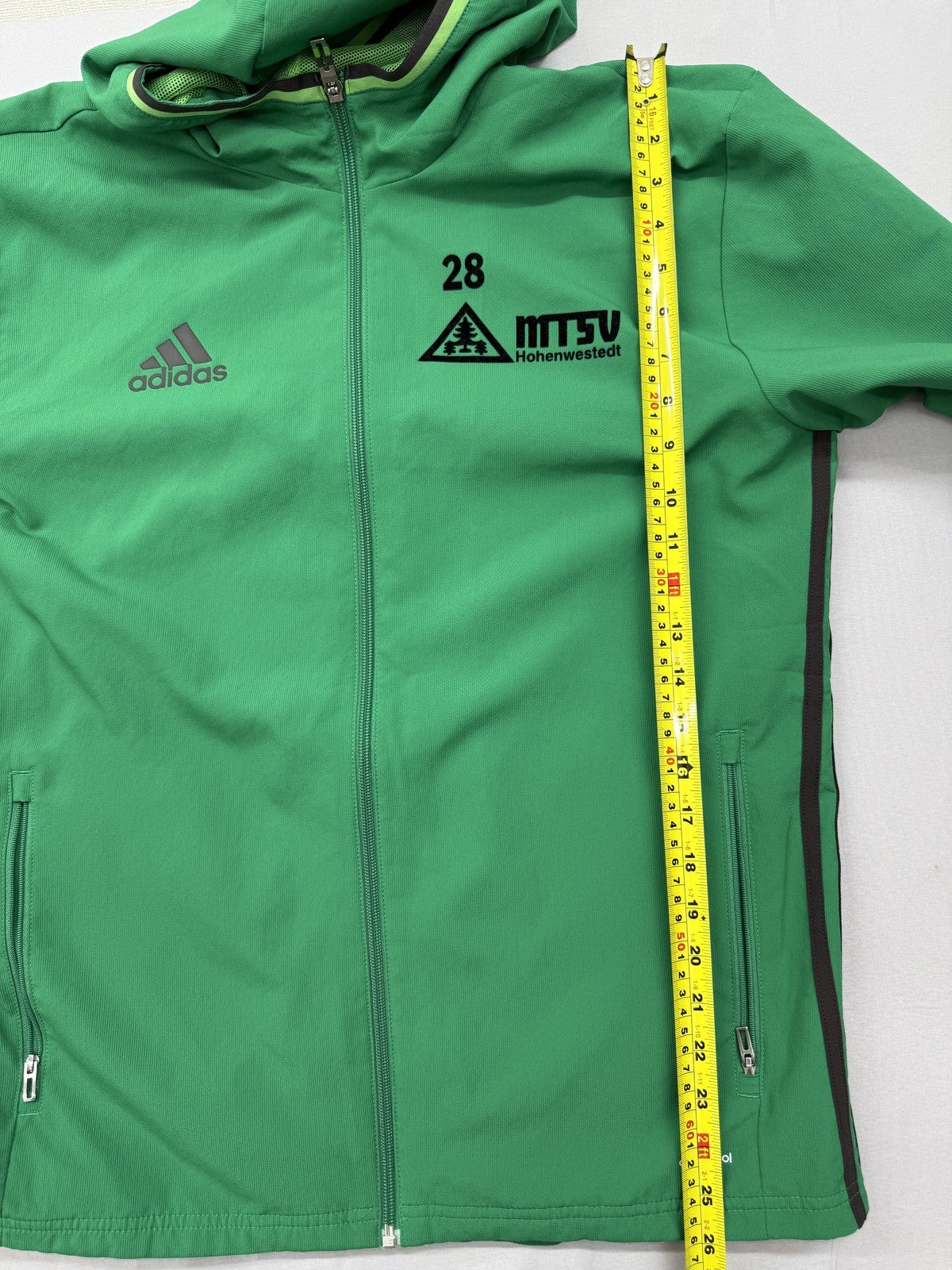 Adidas Men's Climacool Hooded Track Jacket Green L Polyester