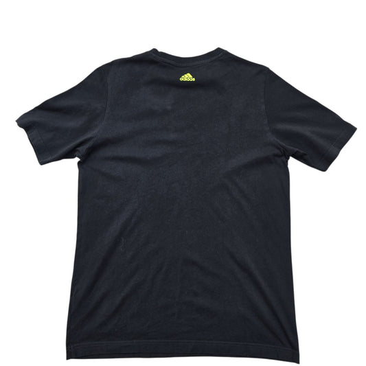 Adidas Youth Black T-Shirt, Neon Stripes 15-16 Yrs, Graphic