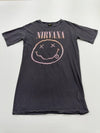 Nirvana Youth T-Shirt – Size XS, Charcoal Smiley charcoal smiley, Graphic