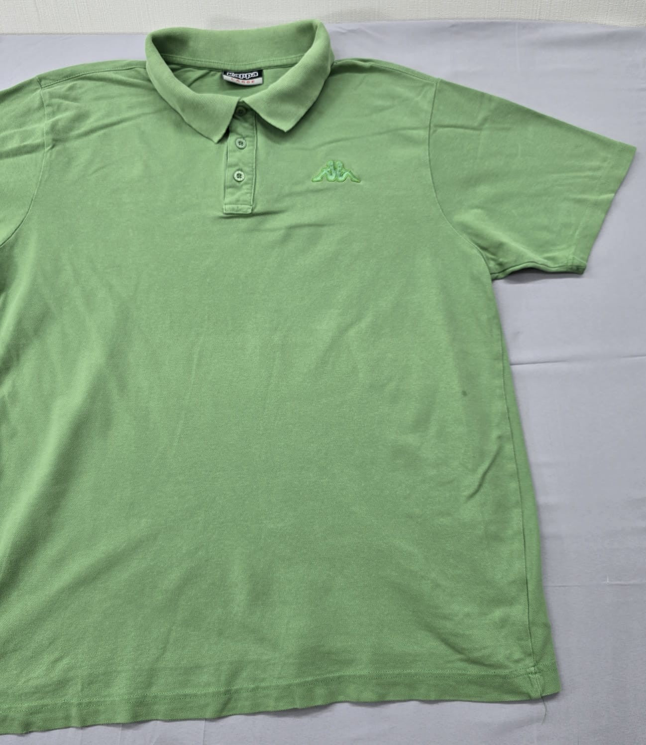 Kappa Men's Green Short Sleeve Polo Shirt Size Large 100% Cotton