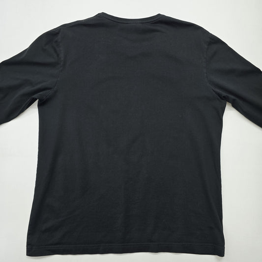 Lacoste Men's Black T-Shirt – Size 4, Logo, Long Sleeve