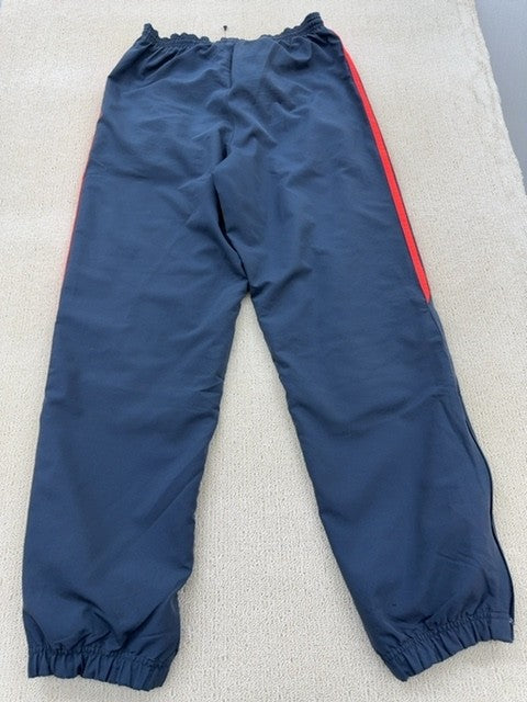 Adidas Unisex Navy Track Pants, Straight Leg, Striped