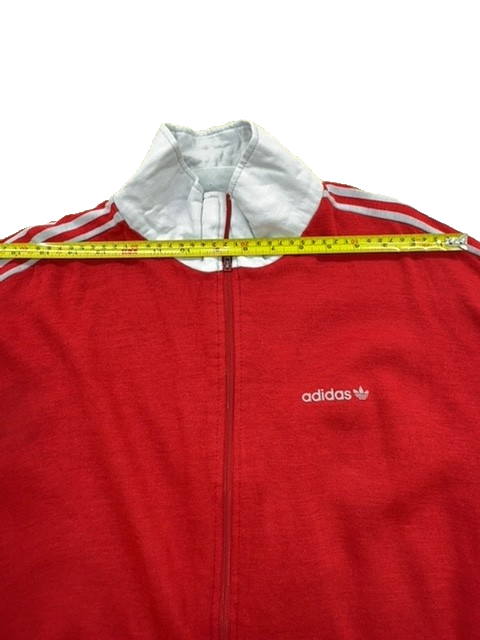 Adidas Red Vintage Track Jacket Men's L Full Zip France Cotton Poly