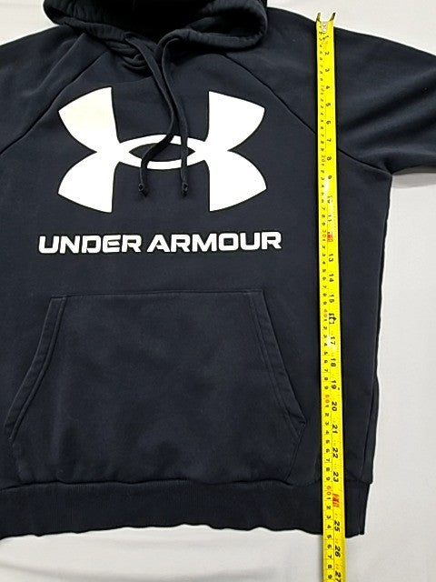Under Armour Men's Black Fleece Pullover Hoodie Size M Loose