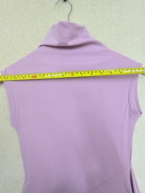 Bebe Purple Midi Cocktail Dress L Sleeveless Mock Neck Strappy