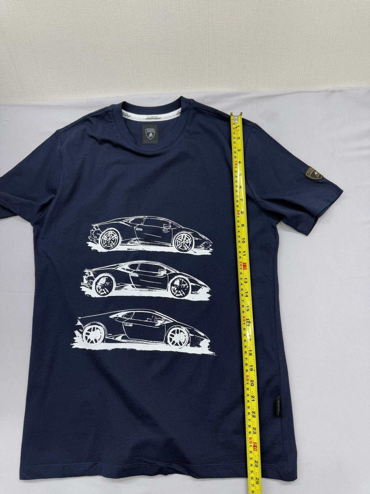 Lamborghini Swinger Men's Dark Blue S Cotton T-Shirt Graphic Logo Patch